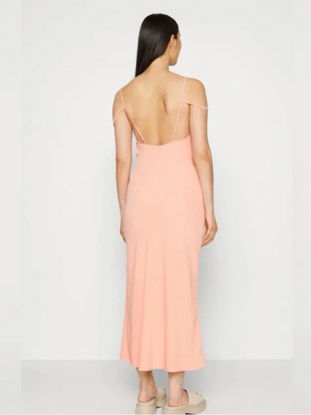 Abercrombie & Fitch Peach Cowl-Neck Slip Maxi Dress